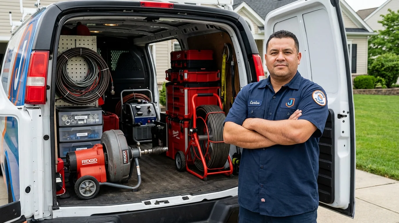 Professional drain cleaning equipment and Johns Plumbing LLC plumber in Leachville