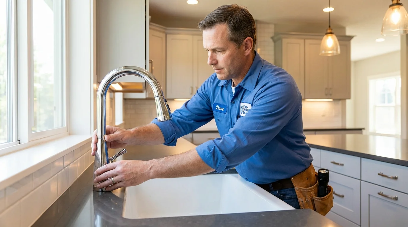 Kitchen faucet installation by Johns Plumbing LLC in Leachville