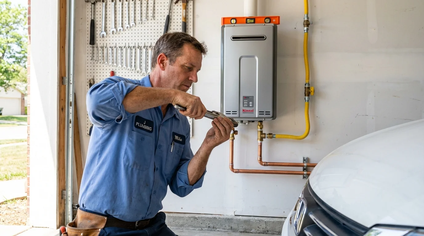 Tankless water heater installation by a Johns Plumbing LLC plumber in Leachville